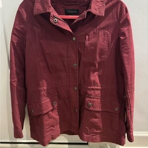 Talbots Red Utility Jacket with Classic Collar